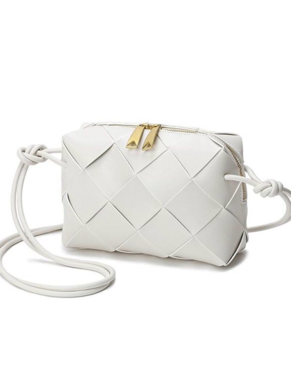 Tiffany & Fred Smooth Woven Leather Top-Handle Crossbody/Shoulder Bag
